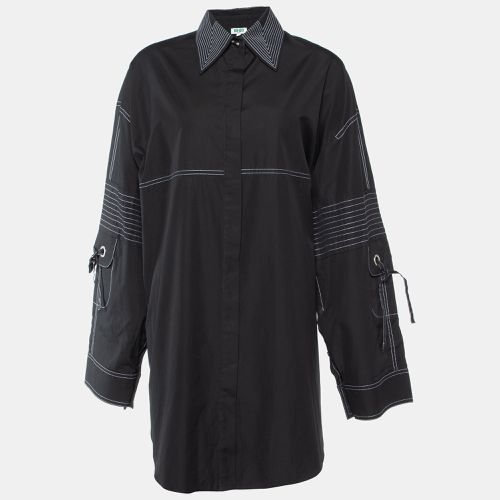 Kenzo Black Cotton Contrast Stitch Detail Button Front Shirt M - Kenzo - Modalova