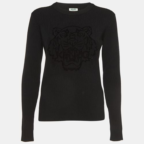 Kenzo Black Tiger Patterned Wool Knit Sweatshirt M - Kenzo - Modalova