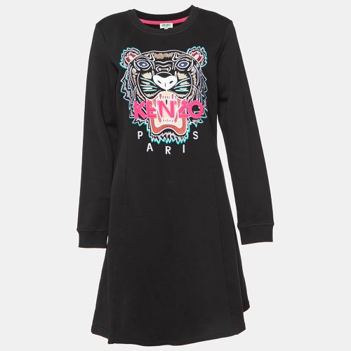 Kenzo Black Cotton Tiger Embroidered Sweater Dress L - Kenzo - Modalova