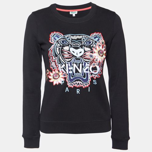 Kenzo Black Tiger Embroidered Cotton Crew Neck Sweatshirt XS - Kenzo - Modalova