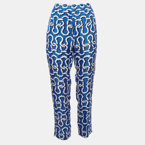 Kenzo Blue Print Silk Elasticated Waist Pants S - Kenzo - Modalova