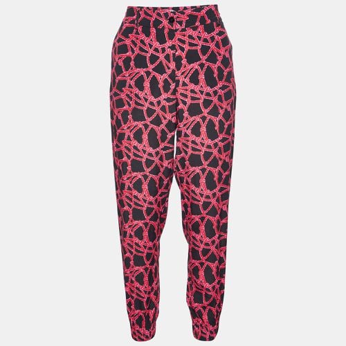 Kenzo Black/Pink Rope Print Crepe Trousers S - Kenzo - Modalova