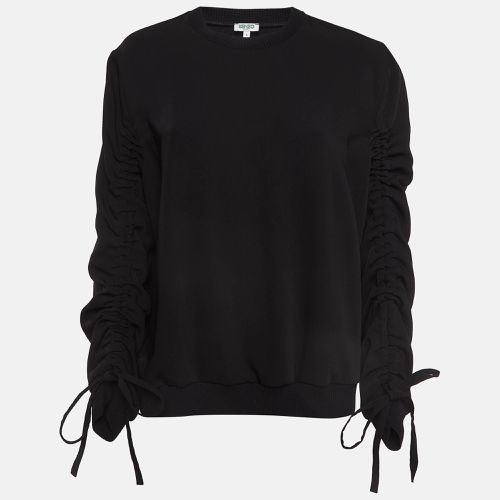 Kenzo Black Crepe Knot Ruched Sleeve Top L - Kenzo - Modalova