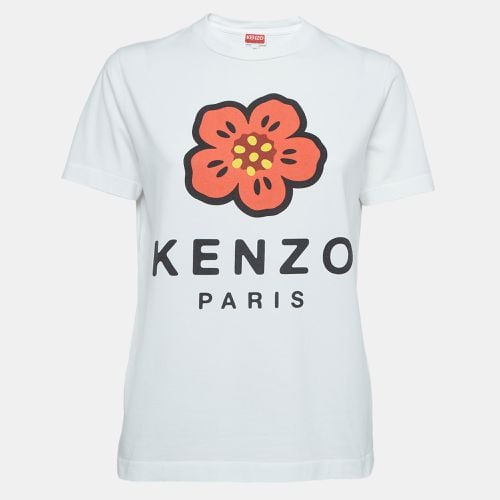 Kenzo White Printed Cotton Knit Top XS - Kenzo - Modalova