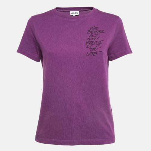 Kenzo Purple Cotton Knit Printed Crew Neck Tshirt M - Kenzo - Modalova