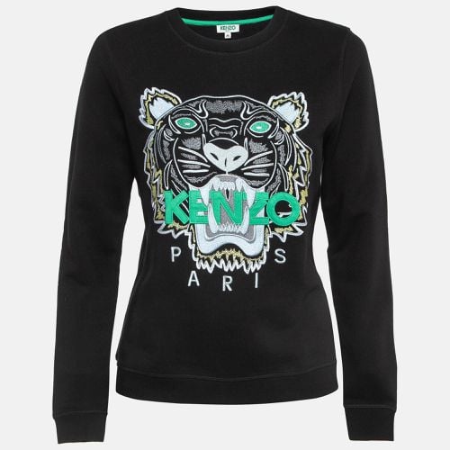 Kenzo Black Logo Tiger Embroidered Cotton Sweatshirt M - Kenzo - Modalova