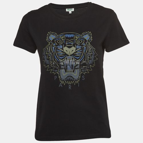 Kenzo Black Tiger Print Cotton Knit Short Sleeves T-shirt M - Kenzo - Modalova