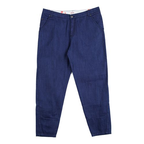 Kenzo Indigo Denim Paneled Bottom Detail Tapered Baggy Jeans L - Kenzo - Modalova