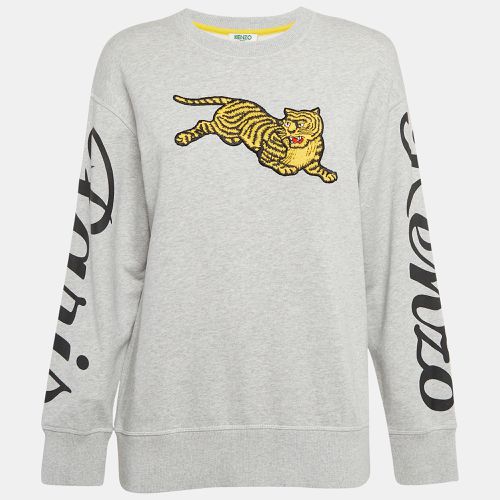 Kenzo Grey Tiger Applique Cotton Sweatshirt XS - Kenzo - Modalova