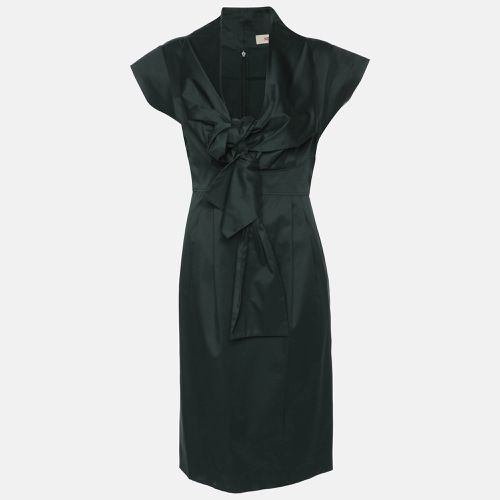 Kenzo Green Cotton Blend Tie Midi Dress S - Kenzo - Modalova