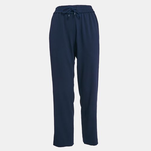 Kenzo Navy Blue Side Stripe Crepe Straight Leg Track Pants S - Kenzo - Modalova