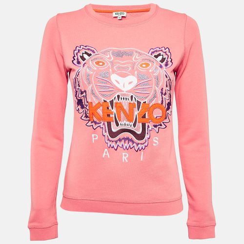 Tiger Logo Embroidered Cotton Knit Sweatshirt XS - Kenzo - Modalova