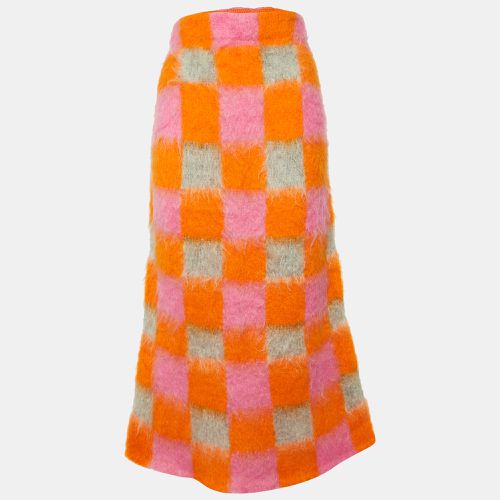 Kenzo Orange Colorblock Mohair Wool Knit Midi Skirt S - Kenzo - Modalova