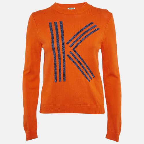 Kenzo Orange Cotton Logo Motif Detail Jumper M - Kenzo - Modalova