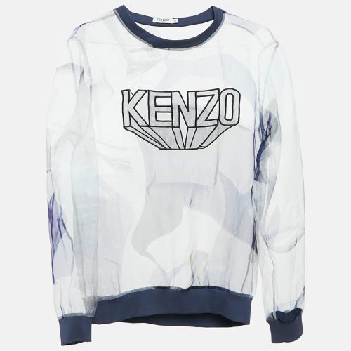 Kenzo Blue Printed Sheer Organza Sweatshirt S - Kenzo - Modalova