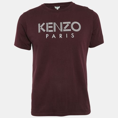 Kenzo Burgundy Logo Print Cotton Crew Neck T-Shirt M - Kenzo - Modalova