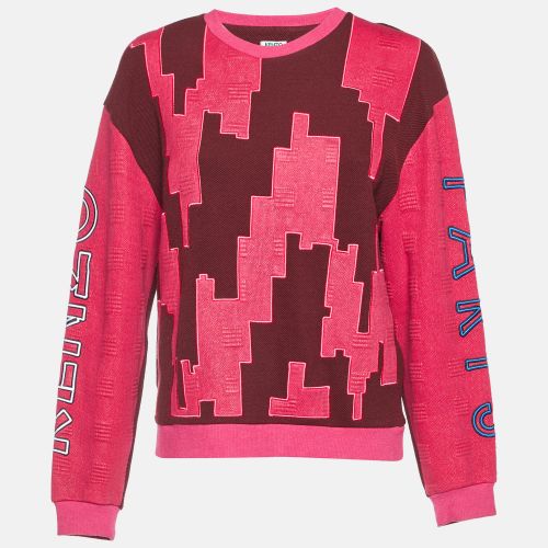 Pink Block Pattern Wool Sweatshirt L - Kenzo - Modalova