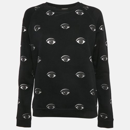 Kenzo Black Eye Logo Printed Cotton Knit Sweatshirt S - Kenzo - Modalova