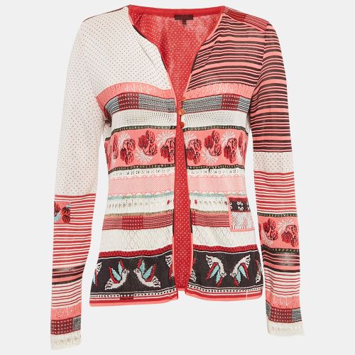 Kenzo Red Intarsia Knit Button Front Cardigan M - Kenzo - Modalova