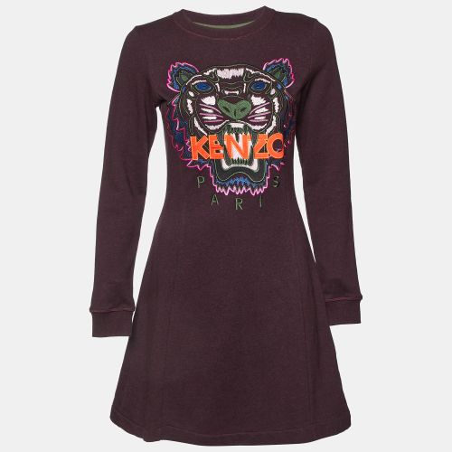 Kenzo Purple Tiger Embroidered Cotton Mini Dress S - Kenzo - Modalova