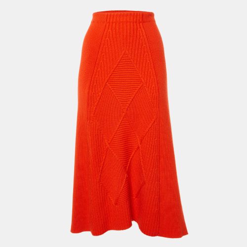 Wool Rib Knit Midi Skirt L - Kenzo - Modalova