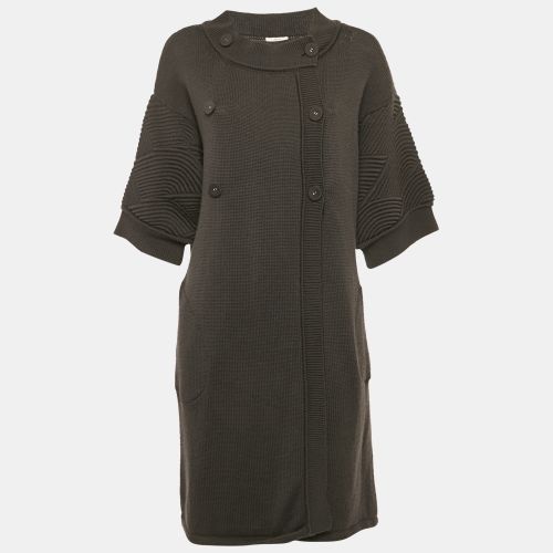 Kenzo Charcoal Grey Knit Double Breasted Long Cardigan S - Kenzo - Modalova