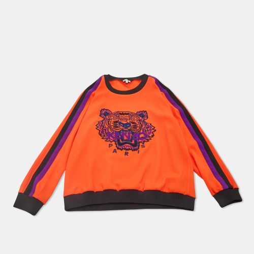 Kenzo Orange Tiger Embroidered Crepe Sweatshirt M - Kenzo - Modalova
