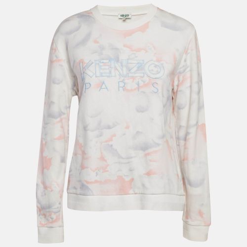 Pink Printed Cotton Knit Crew Neck Sweatshirt S - Kenzo - Modalova