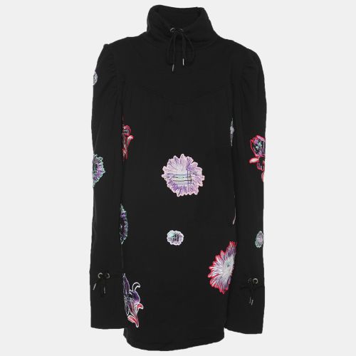 Kenzo Black Cotton Embroidered Drawstring Sweater M - Kenzo - Modalova