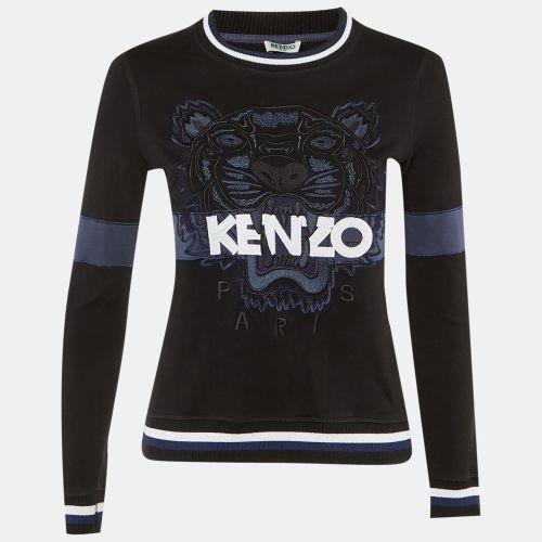 Kenzo Black Tiger Embroidered Cotton Crew Neck Sweatshirt S - Kenzo - Modalova