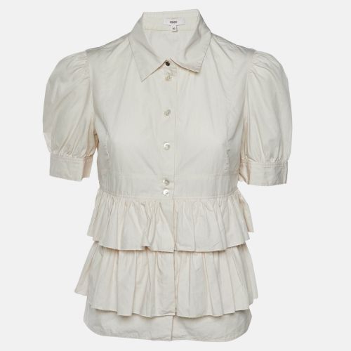 Light Cotton Tiered Button Front Blouse M - Kenzo - Modalova