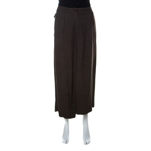 Dark Stretch Wool Pleated Culottes M - Kenzo - Modalova