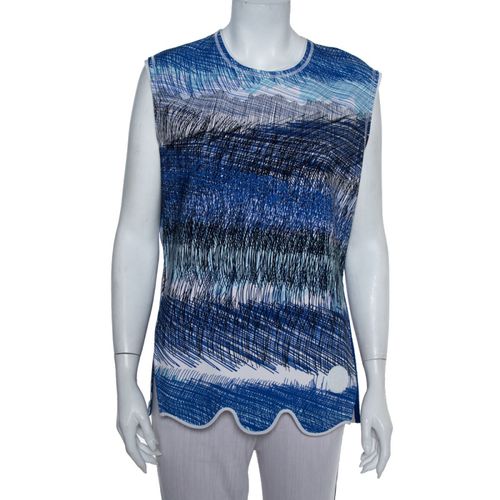 Kenzo Blue Neoprene Printed Sleeveless Oversized Top L - Kenzo - Modalova