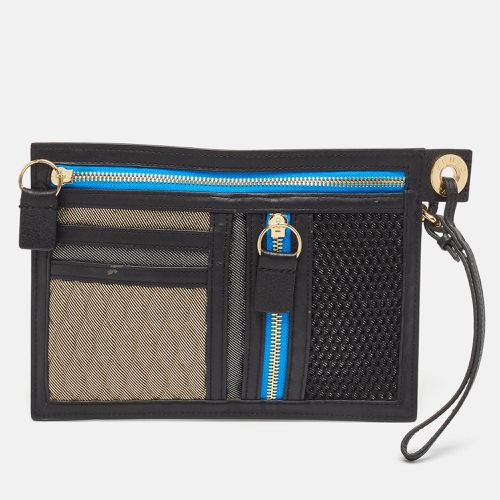 Kenzo Black/Multicolor Leather and Fabric Organizer Pouch - Kenzo - Modalova