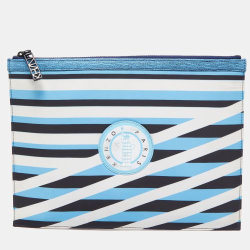 Kenzo Multicolor Striped Nylon and Leather A4 Zip Pouch - Kenzo - Modalova