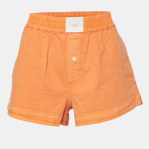 Kith Orange Seersucker Cotton Elasticized Waist Shorts S - Kith - Modalova