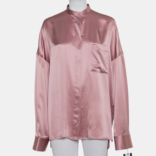 Silk Satin Stand Collar Drop Shoulder Detail Dali Shirt M - Haider Ackermann - Modalova