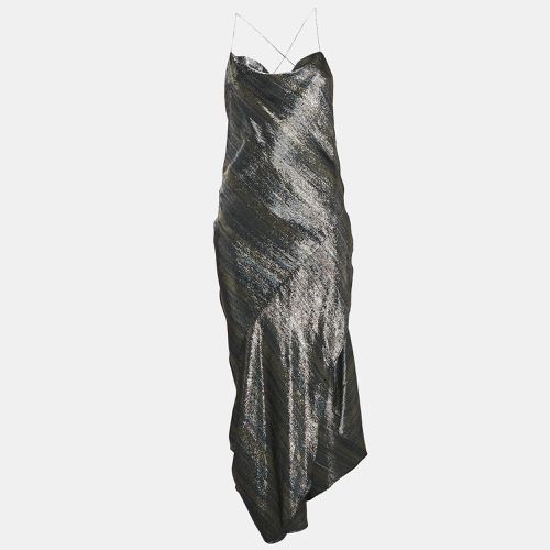 Lurex Silk Blend Asymmetric Maxi Slip Dress M - Haney - Modalova