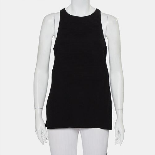 Helmut Lang Black Textured Synthetic Raze Tank Top M - Helmut Lang - Modalova