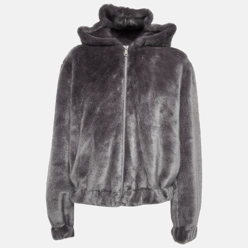 Helmut Lang Seal Grey Faux Fur Zip-Up Bomber Jacket M - Helmut Lang - Modalova