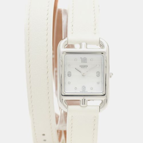 Hermes White Diamond Stainless Steel Cape Cod Quartz Women's Wristwatch 23 mm - Hermes - Modalova