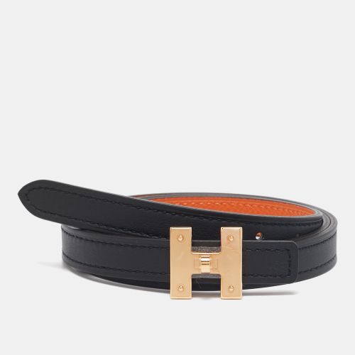 Hermes Noir/Orange Swift and Epsom Leather H Buckle Reversible Belt 75 CM - Hermes - Modalova