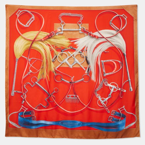 Hermes Orange Silk Projets Carres scarf - Hermes - Modalova