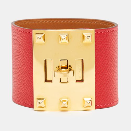 Hermès Kelly Dog Red Leather Gold Plated Bracelet - Hermes - Modalova