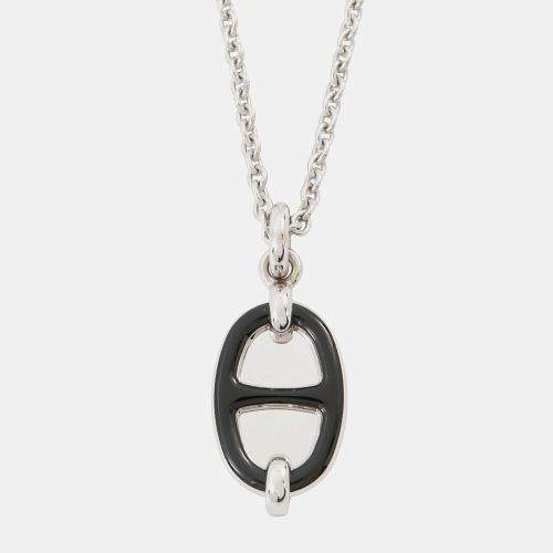 Hermes Mini Maillon Necklace Size PM Black Lacquer Metal - Hermes - Modalova