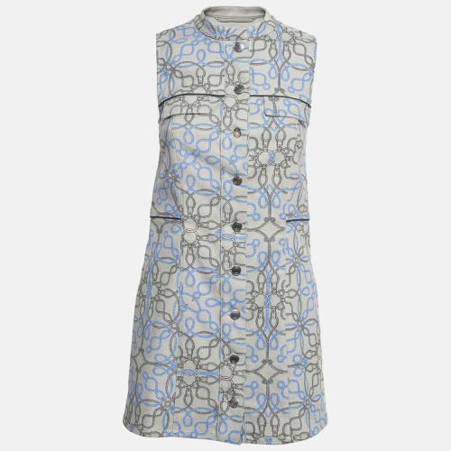 Hermès Grey Printed Canvas Robe Sans Manche Dress M - Hermes - Modalova