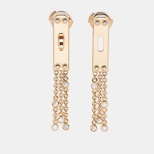 Kelly Gavroche Diamonds 18k Rose Earrings - Hermes - Modalova