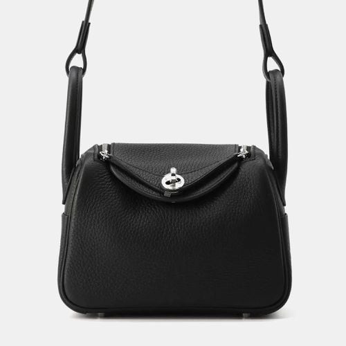 Hermes Black Taurillon Clemence Lindy bag Size Mini - Hermes - Modalova