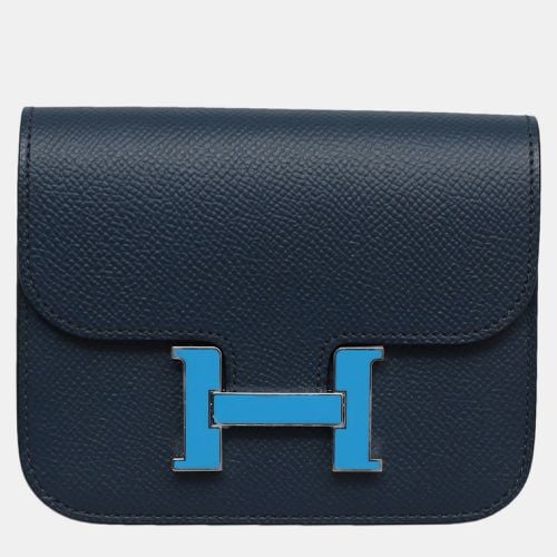 Hermes Blue Epsom Constance Slim Wallet - Hermes - Modalova