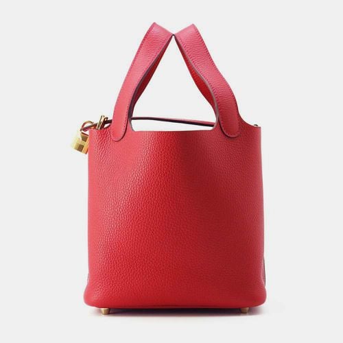 Hermes Rouge Casaque Taurillon Clemence Picotin Lock PM - Hermes - Modalova